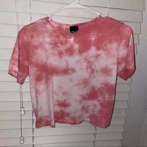 Pink Tie-Dye Crop Top